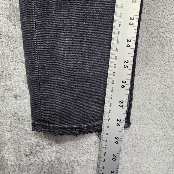 American Eagle Jeans Womens 000 Black High Rise Mom Distressed Tapered Stretch - Picture 12 of 14